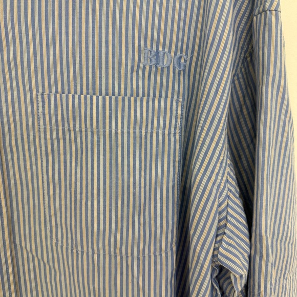 BDG urban outfitters Mens Blue Striped Shirt Size Medium New With Out Tag - Picture 4 of 5